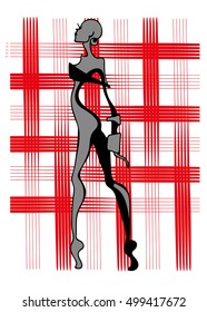 silhouette of a female model