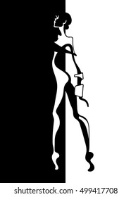 silhouette of a female model