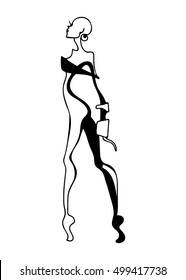 silhouette of a female model