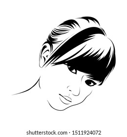 silhouette of a female model. black vector design.