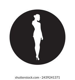 Silhouette of female model, Fashion mannequin, Vector illustration, female design.