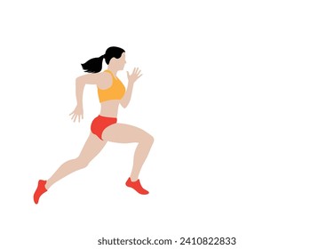 Silhouette of a female runner. Flat vector icon for woman or woman jogging for fitness apps and websites.