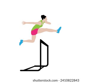 Silhouette of a female runner. Flat vector icon for woman or woman jogging for fitness apps and websites.
