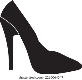 silhouette female shoe with high heels