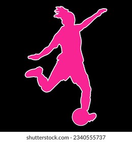 A silhouette of a female soccer player, perfect for book and magazine illustrations and other business needs.