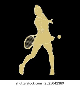 Eine Silhouette einer Tennisspielerin, perfekt für Illustrationen in Büchern und Zeitschriften und andere geschäftliche Anforderungen.