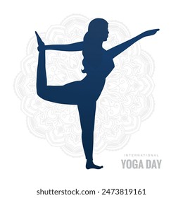 Silhouette of a female in yoga pose card background