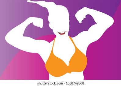 Silhouette of a feminine form against a split color background.