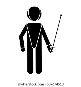 silhouette fencing player sport athlete