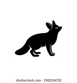 Silhouette fennec fox vector illustration design. creative design