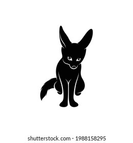 Silhouette fennec fox vector illustration design. creative design