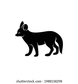 Silhouette fennec fox vector illustration design. creative design