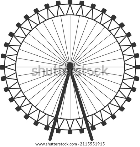 Silhouette of the Ferris wheel