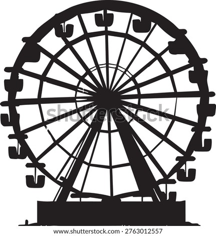 Silhouette of a ferris wheel against a bright showcasing a bold and minimalistic design