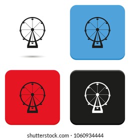 Silhouette of ferris wheel. Simple flat attraction vector icon.