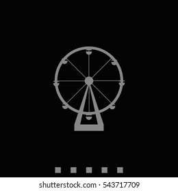 Silhouette of ferris wheel. Simple flat attraction icon.