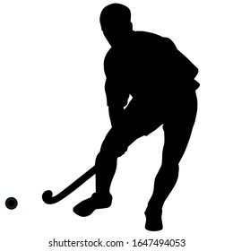 Silhouette Field Hockey Player Hockey Stick Stock Vector (Royalty Free ...