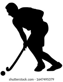 Silhouette Field Hockey Player Hockey Stick Stock Vector (royalty Free 