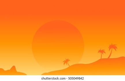 Silhouette of field vector flat collection stock