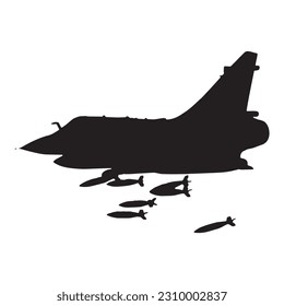silhouette of fighter jet vector