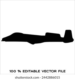 silhouette of fighter jet vector