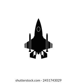 silhouette of fighter jet vector
