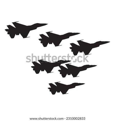silhouette of fighter jet vector