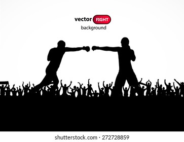 Silhouette of a fighter. Poster.