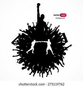 Silhouette of a fighter. Poster.
