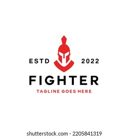 Silhouette Fighter Spartan Logo vector design graphic for badge emblem