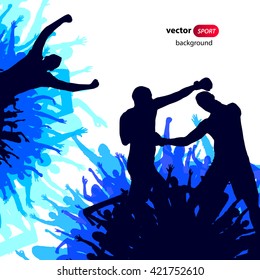 Silhouette of a fighters. Advertising banner