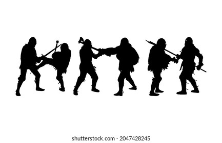 Silhouette de caballeros luchadores sólido icono de línea negra. Lucha, concepto de guerreros. Símbolo plano y moderno, símbolo utilizado para: ilustración, logo, móvil, app, design, web, dev, ui, ux, gui. EPS vectorial 10