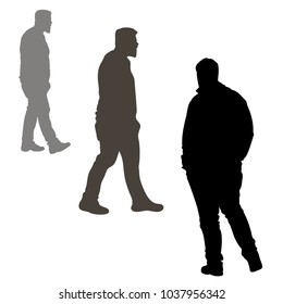 Silhouette. The figure of a man. Isolated Vector Illustration. The man is walking.