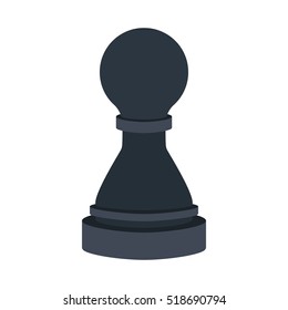 silhouette with figure pawn of chess