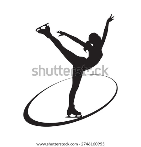 Silhouette of a figure skater performing a dynamic graceful pose