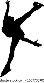 Silhouette of a figure skater. Vector illustration.