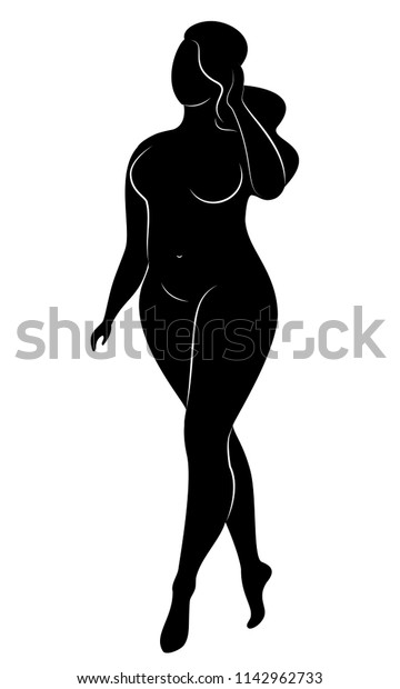 Download Silhouette Figure Slim Naked Woman Girl Stock Vector ...