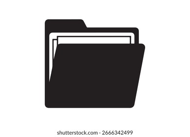 Silueta archivo carpeta icono Vector ilustrador diseño 