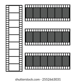 Silhouette film strip roll frame cinema background stock vector