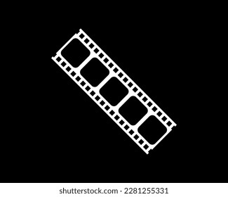 Silhouette of the Filmstrip for Art Illustration, Movie Poster, Apps, Website, Pictogram or Graphic Design Element. Vector Illustration