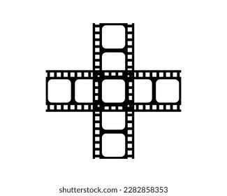 Silhouette of the Filmstrip for Art Illustration, Movie Poster, Apps, Website, Pictogram or Graphic Design Element. Vector Illustration