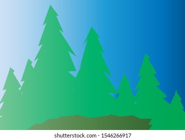 the silhouette of the Fir Forest