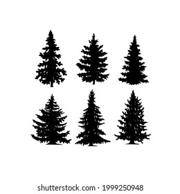 Silhouette of fir vector illustration