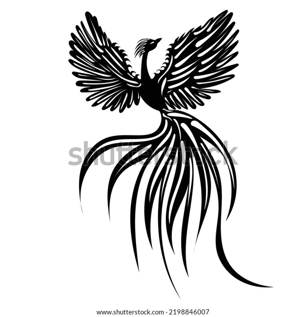 Silhouette Fire Bird Phoenix Isolated Stock Vector (Royalty Free ...