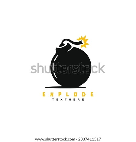Silhouette fire bomb logo design. Explode bomb logo vector