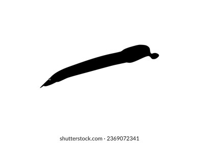 Silhouette of the fire eel (Mastacembelus erythrotaenia) is a relatively large species of spiny eel, can use for art Illustration, logo type, pictogram, website, or graphic design element. Vector 