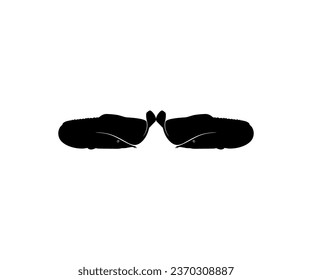 Silhouette of the fire eel (Mastacembelus erythrotaenia) is a relatively large species of spiny eel, can use for art Illustration, logo type, pictogram, website, or graphic design element. Vector 