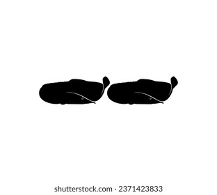 Silhouette of the fire eel (Mastacembelus erythrotaenia) is a relatively large species of spiny eel, can use for art Illustration, logo type, pictogram, website, or graphic design element. Vector 