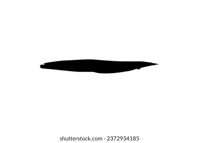 Silhouette of the fire eel (Mastacembelus erythrotaenia) is a relatively large species of spiny eel, can use for art Illustration, logo type, pictogram, website, or graphic design element. Vector 