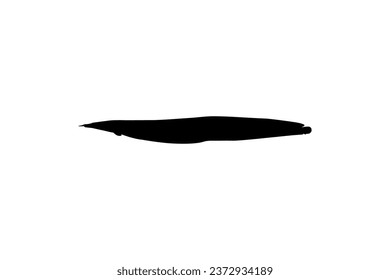 Silhouette of the fire eel (Mastacembelus erythrotaenia) is a relatively large species of spiny eel, can use for art Illustration, logo type, pictogram, website, or graphic design element. Vector 